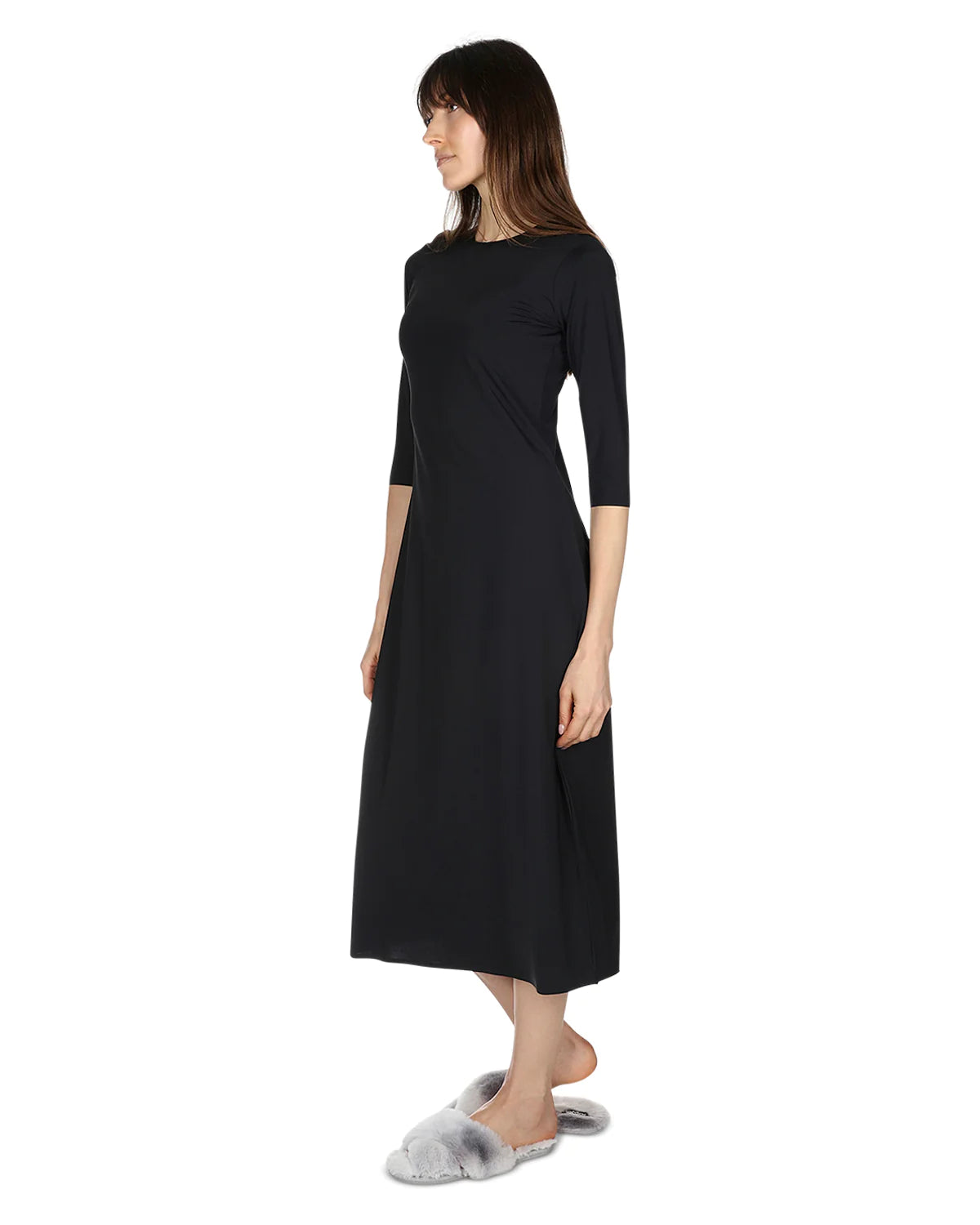 Womens Full Slip Modesty Layer Dress With Quarter Sleeves 42 Inch or 48 Inch Length Memoi