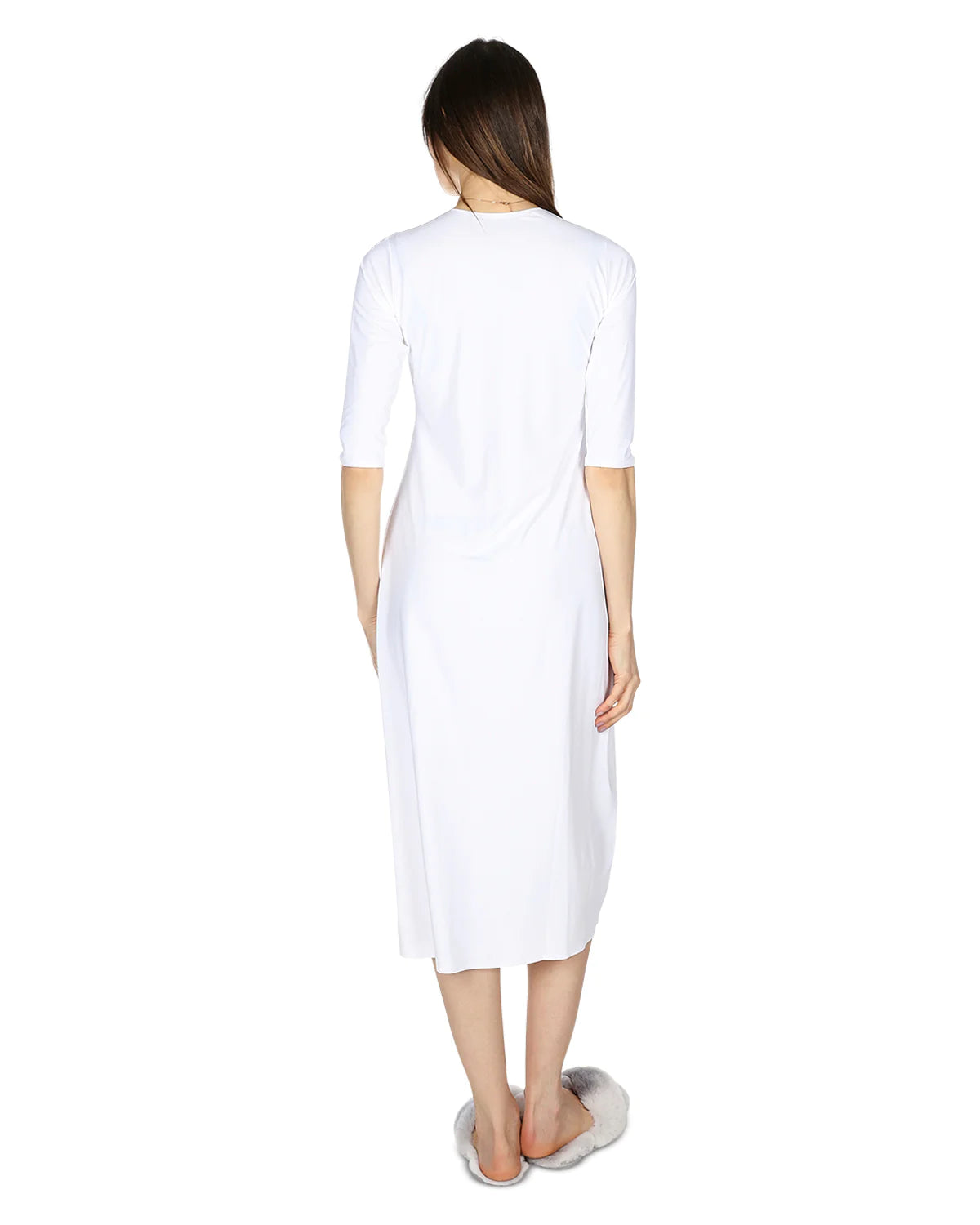 Womens Full Slip Modesty Layer Dress With Quarter Sleeves 42 Inch or 48 Inch Length Memoi