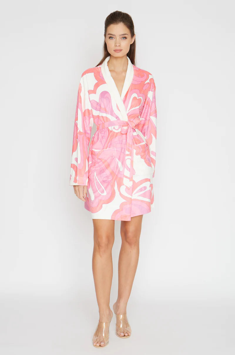 chinese dress ladies Pink Martini Short Robe – Playful, Feminine, and Lightweight Lounge Robe