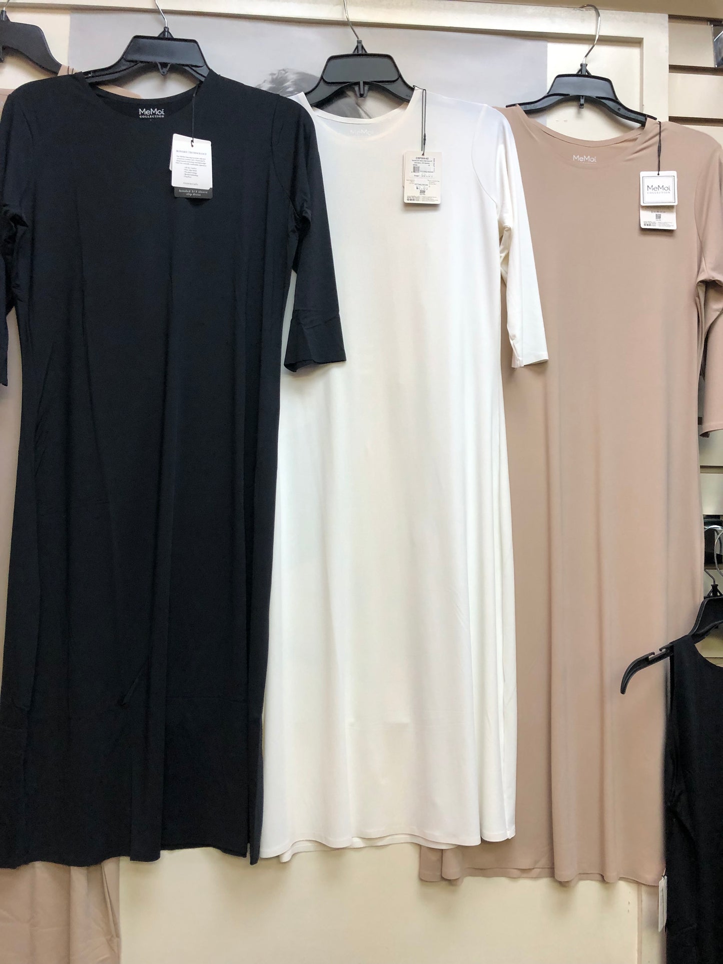 Womens Full Slip Modesty Layer Dress With Quarter Sleeves 42 Inch or 48 Inch Length Memoi
