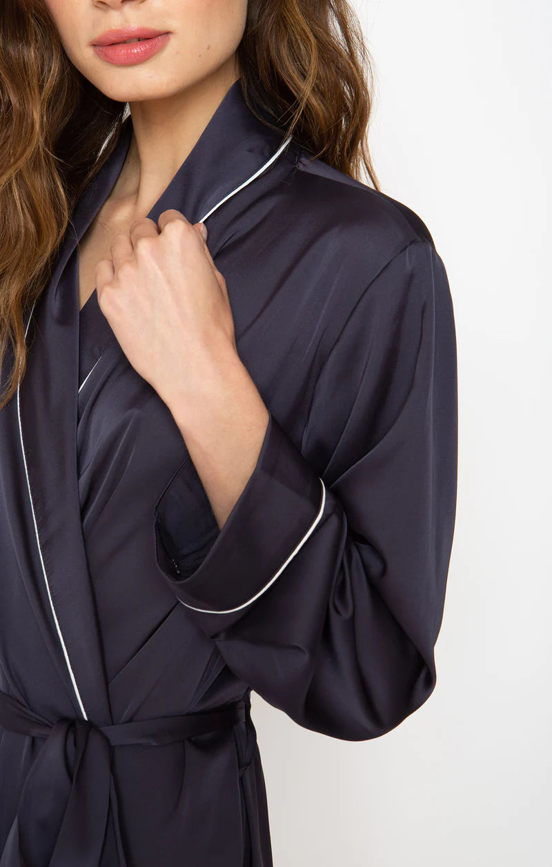 Wrap Up By VP Poly Silk Short Robe