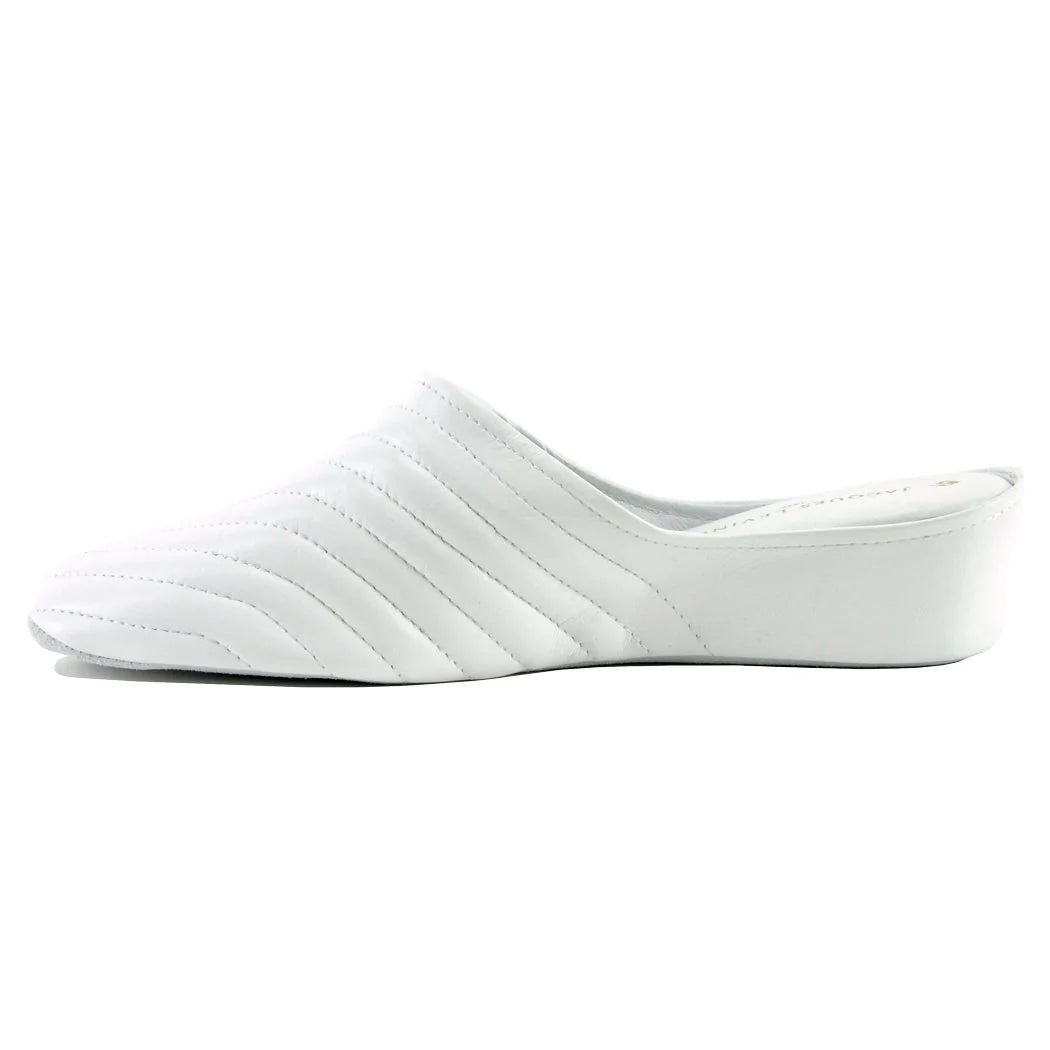 Jacques Levine Slippers 1221 White