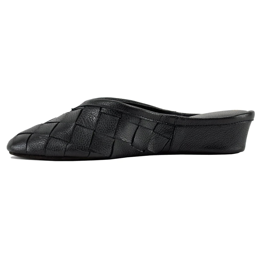 Jacques Levine Slippers Woven Black