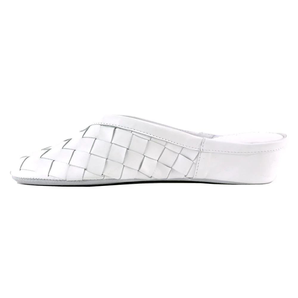 Jacques Levine Slippers Woven White