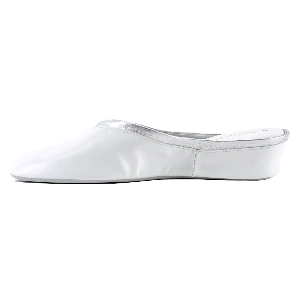 Jacques Levine Slippers 4640 White/Silver