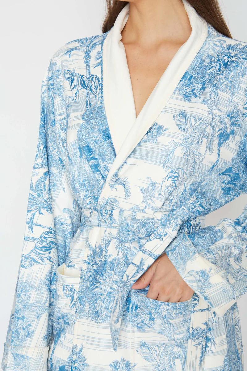 Wrap Up By VP Landscape Blue Short Robe