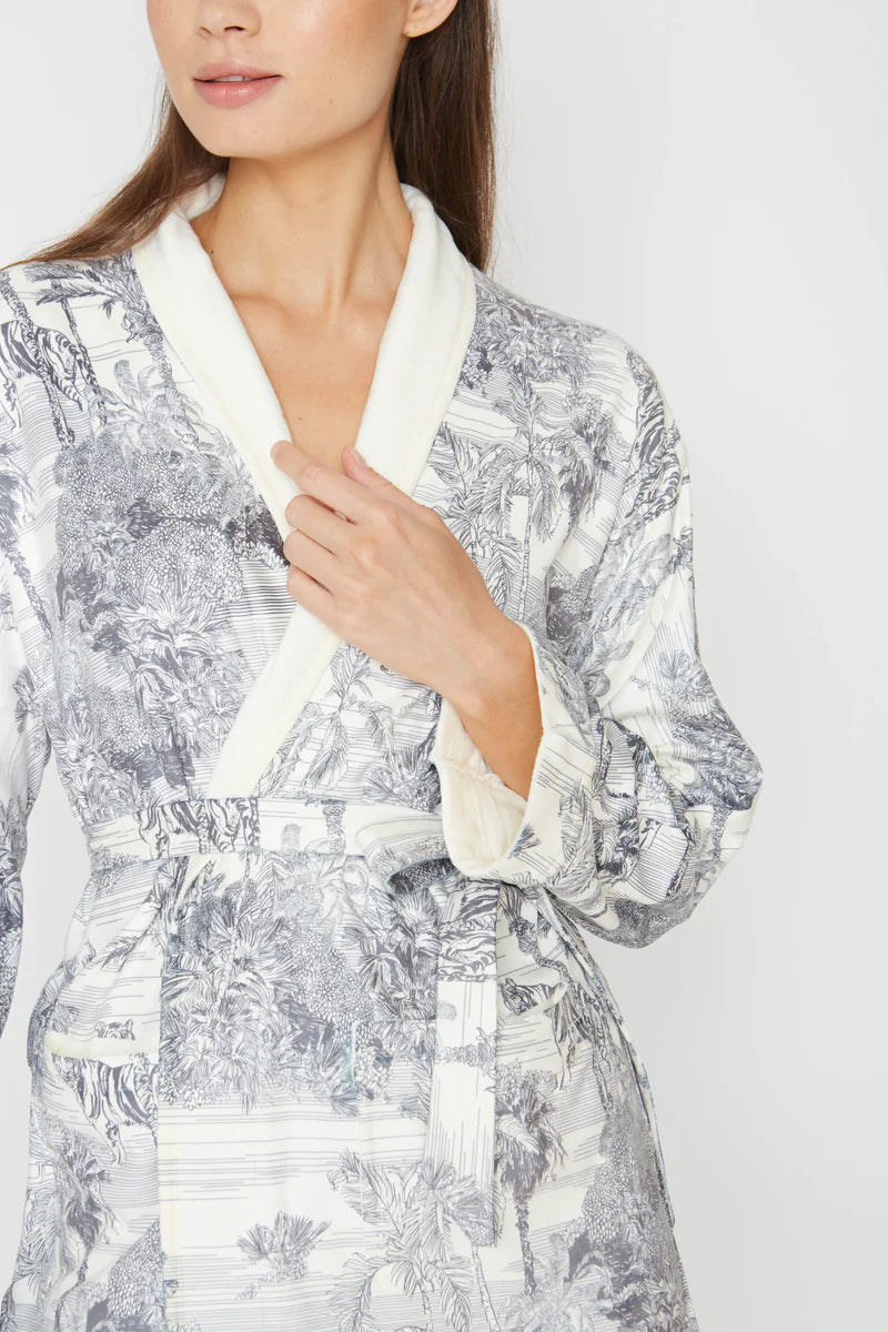 Wrap Up By VP Landscape Grey Short Robe