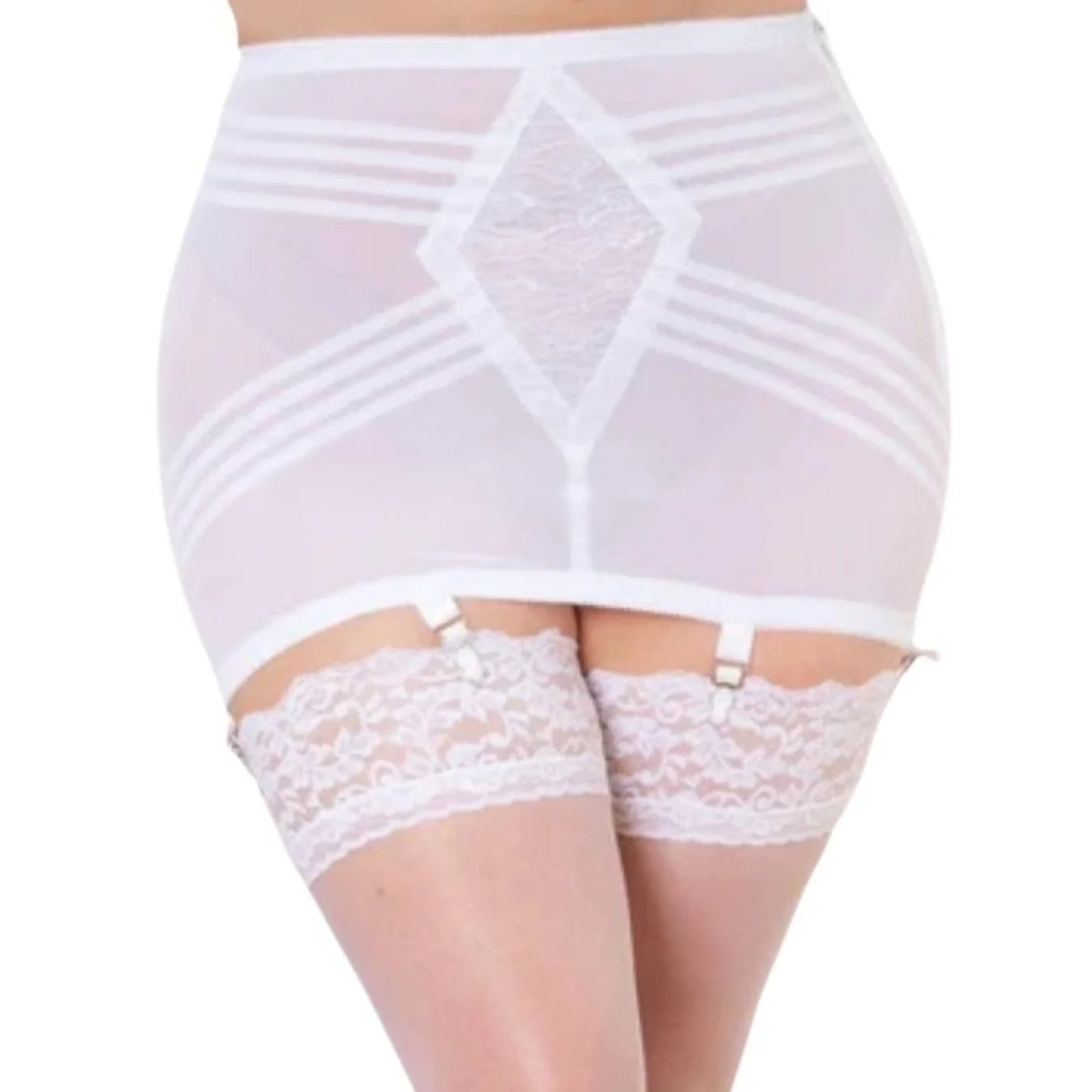 Rago Open Bottom Shaper Girdle With Side Zipper And Six Metal Garters Style 1361