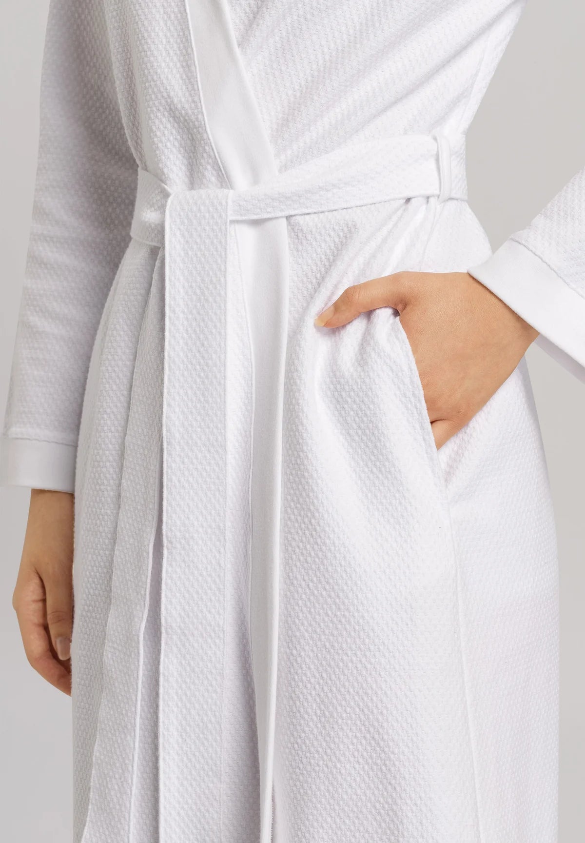 Hanro Womens Bathrobe Cotton Pique Style 77303