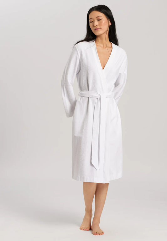 Hanro Womens Bathrobe Cotton Pique Style 77303