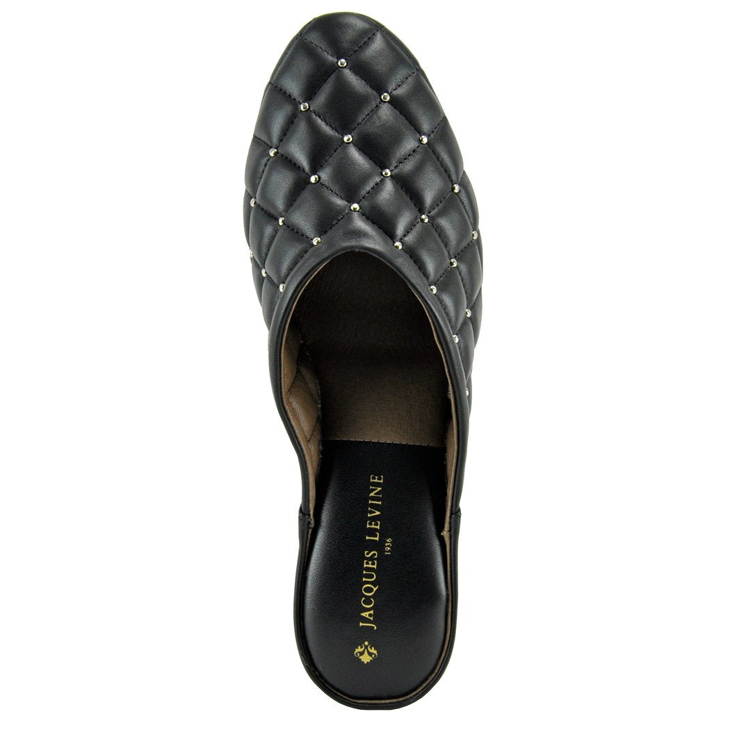 Jacques Levine Quilted With Studs Slippers 4640