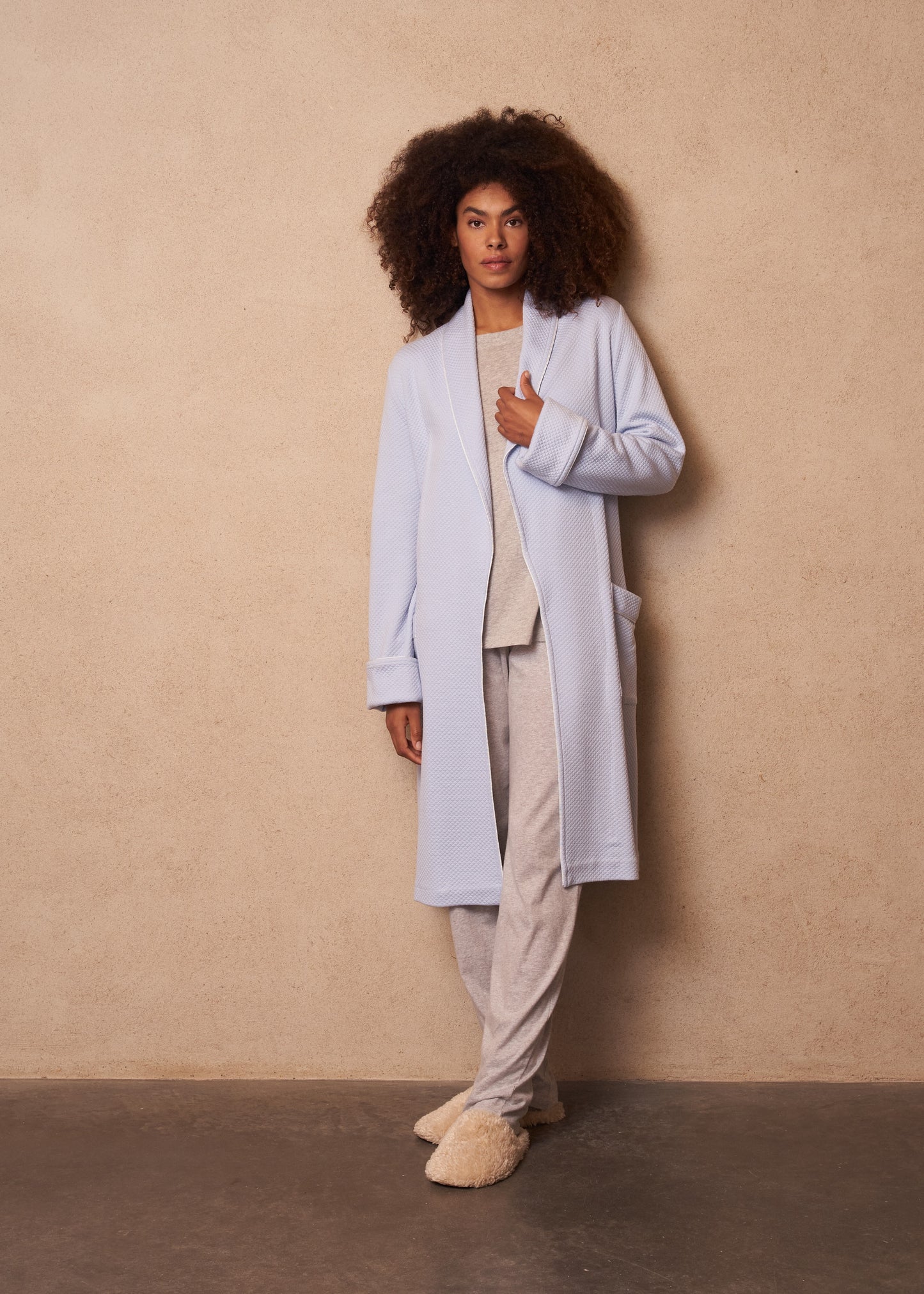 Pluto Womens Short Robe Modal And Cotton Sofia
