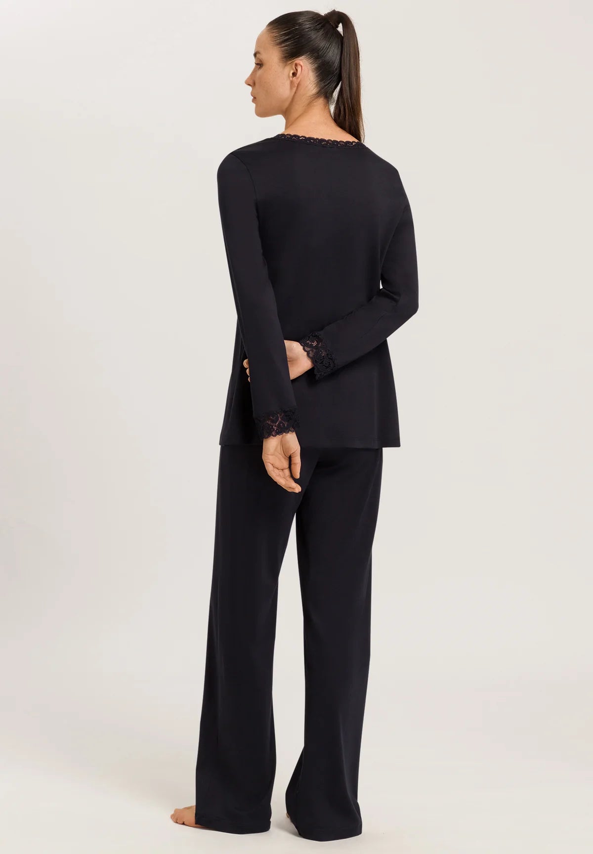 Hanro Moments Lace Trim Cotton Pajama Set