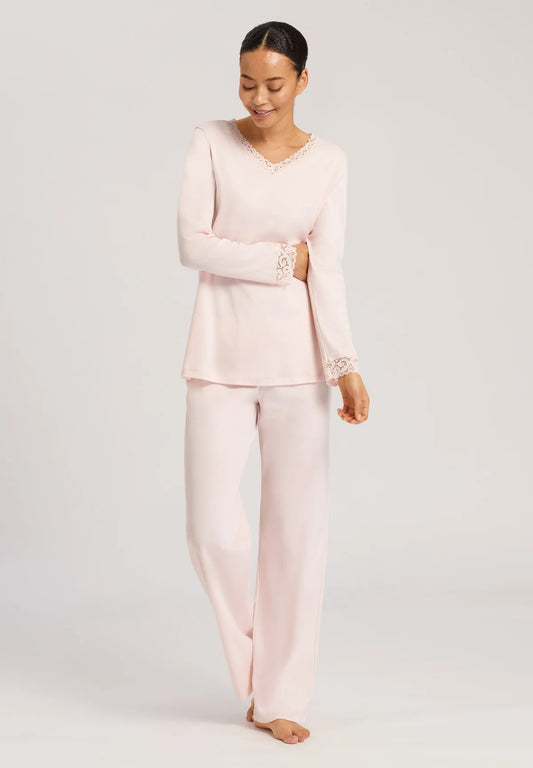 Hanro Moments Lace Trim Cotton Pajama Set
