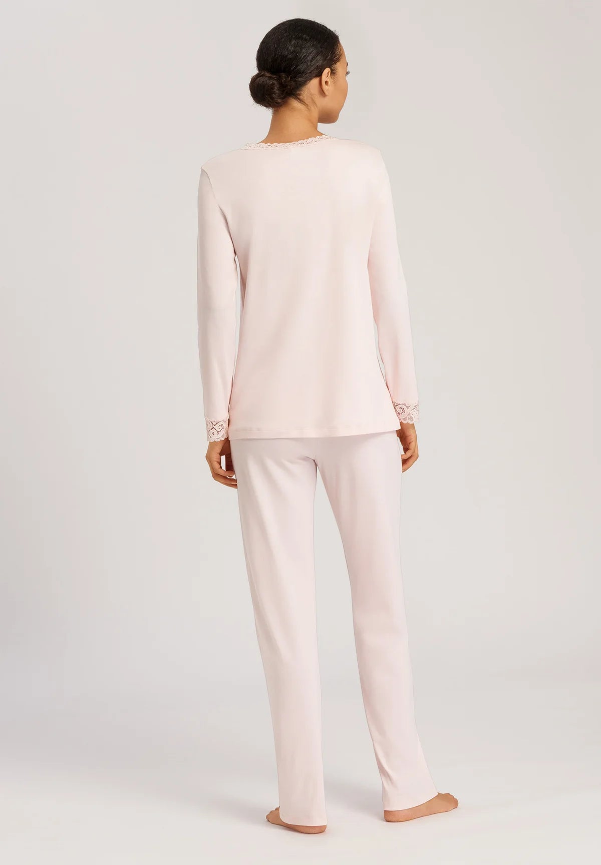 Hanro Moments Lace Trim Cotton Pajama Set