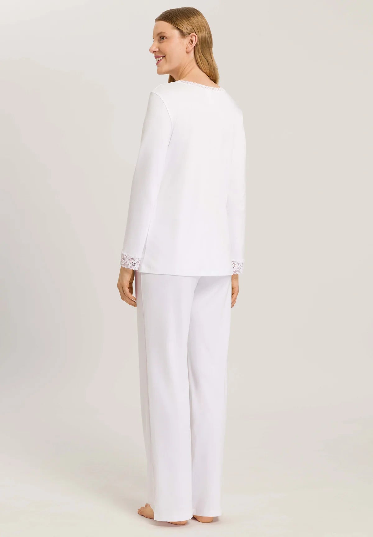 Hanro Moments Lace Trim Cotton Pajama Set