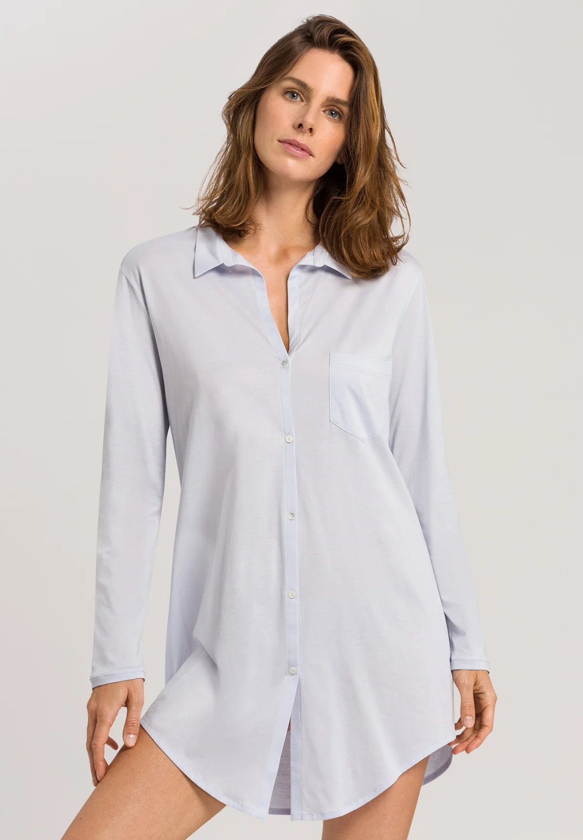 Hanro Cotton Sleepshirt With Button Front Style 77958 Cotton Deluxe
