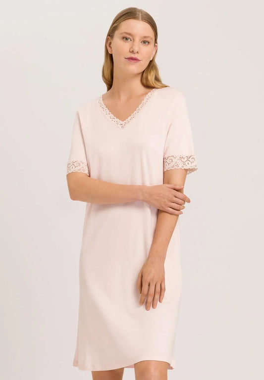 Hanro Moments Lace Trim Cotton Nightgown