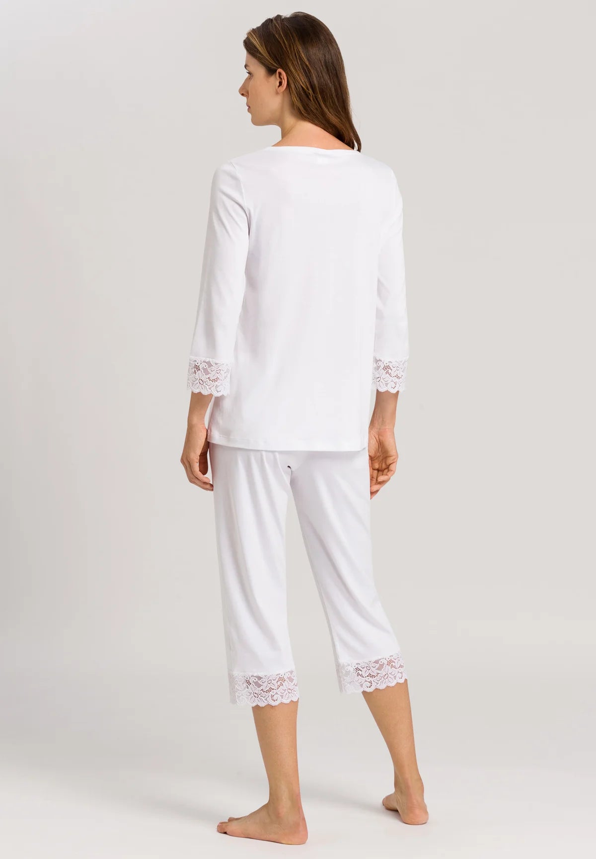 Hanro Moments 3/4 Sleeve Cropped Cotton Pajama Set