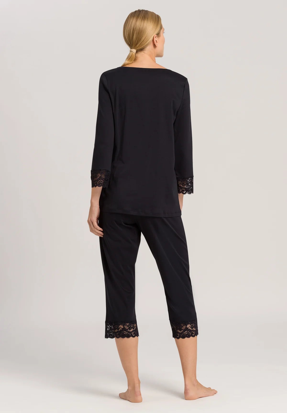 Hanro Moments 3/4 Sleeve Cropped Cotton Pajama Set