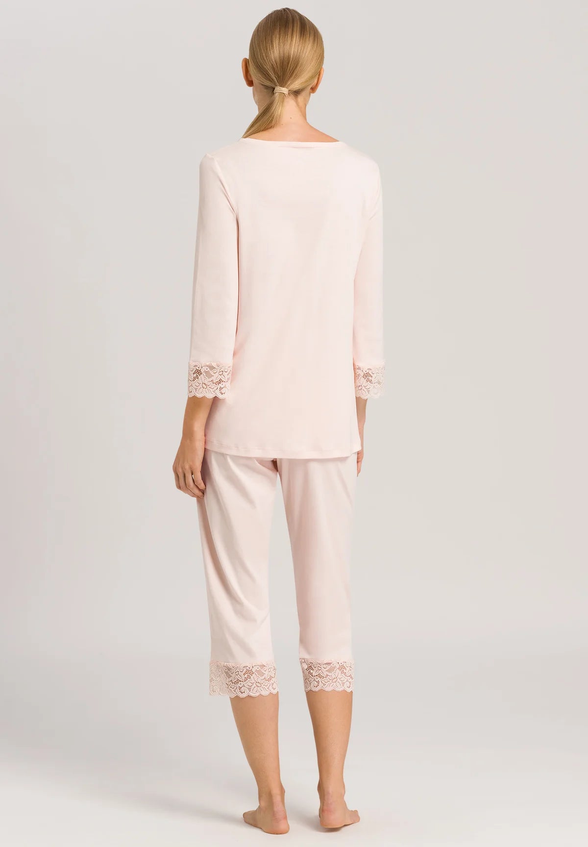 Hanro Moments 3/4 Sleeve Cropped Cotton Pajama Set