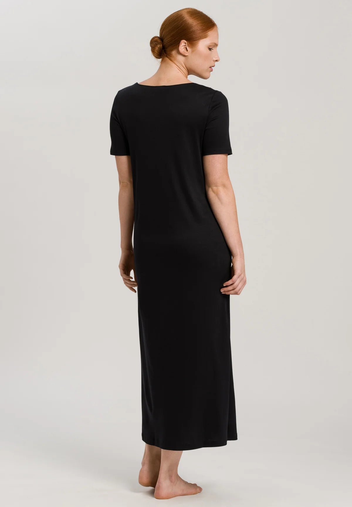 Hanro Moments Short Sleeve Lace Trim Cotton Nightgown