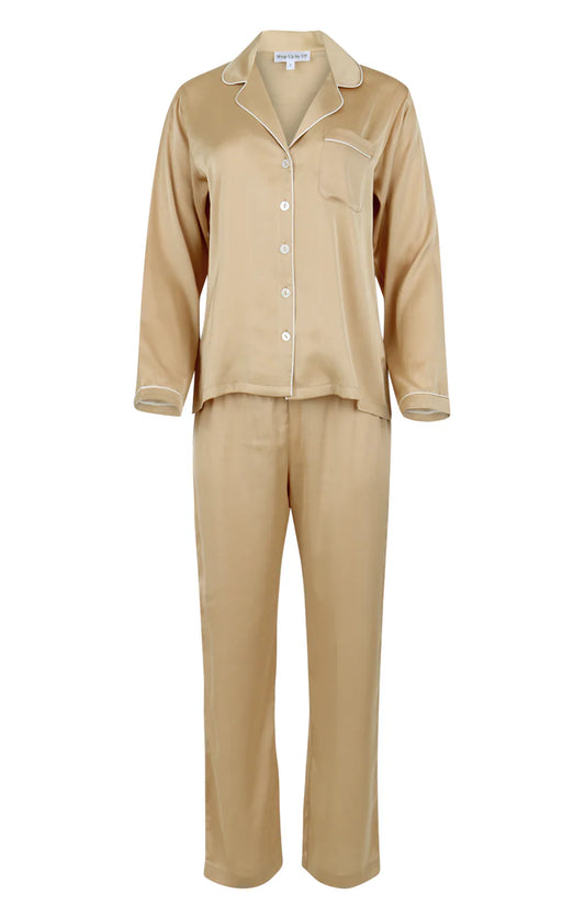Wrap Up By VP Champagne Long Sleeve Pajama Set