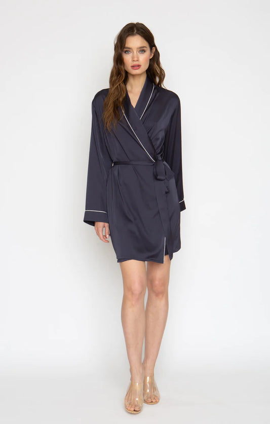 Wrap Up By VP Poly Silk Short Robe