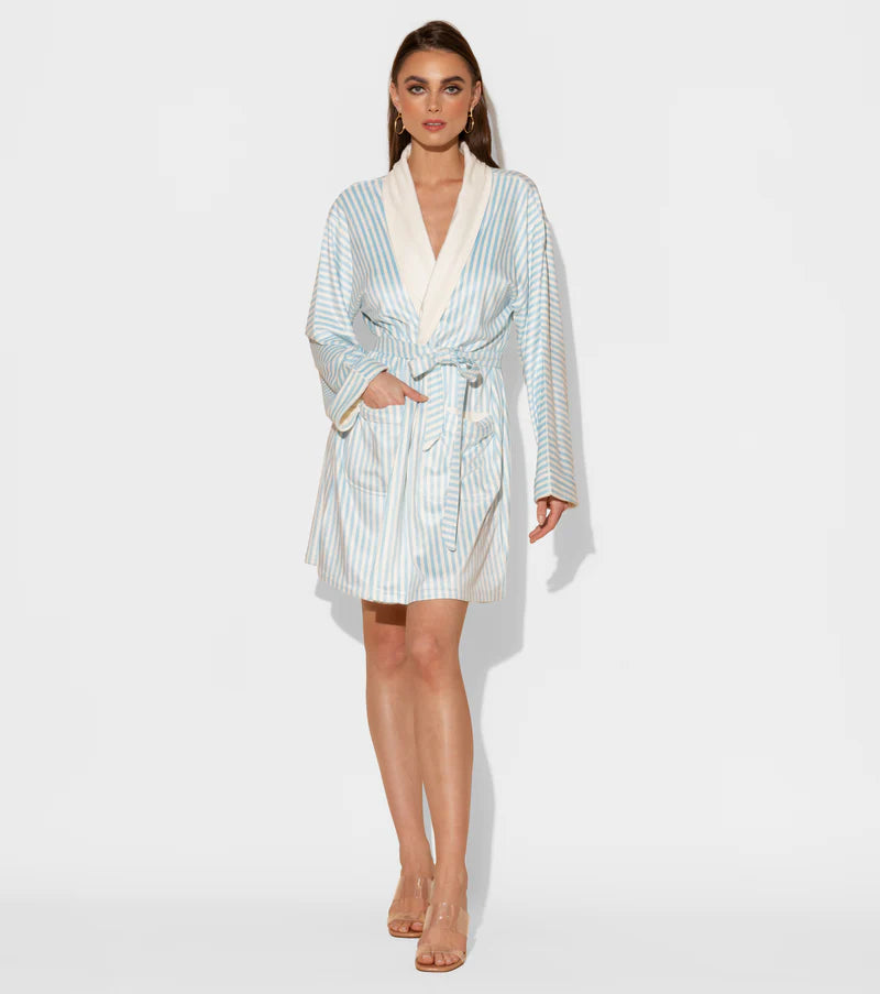 Wrap Up By VP Stripes Short Robe