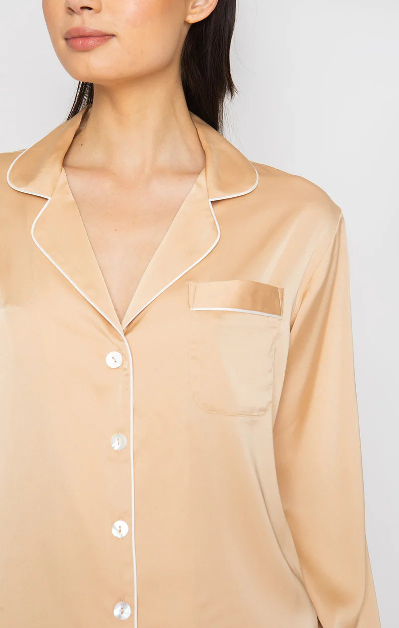 Wrap Up By VP Champagne Long Sleeve Pajama Set