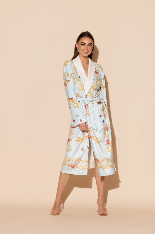 Wrap Up By VP Blue Butterflies Long Robe