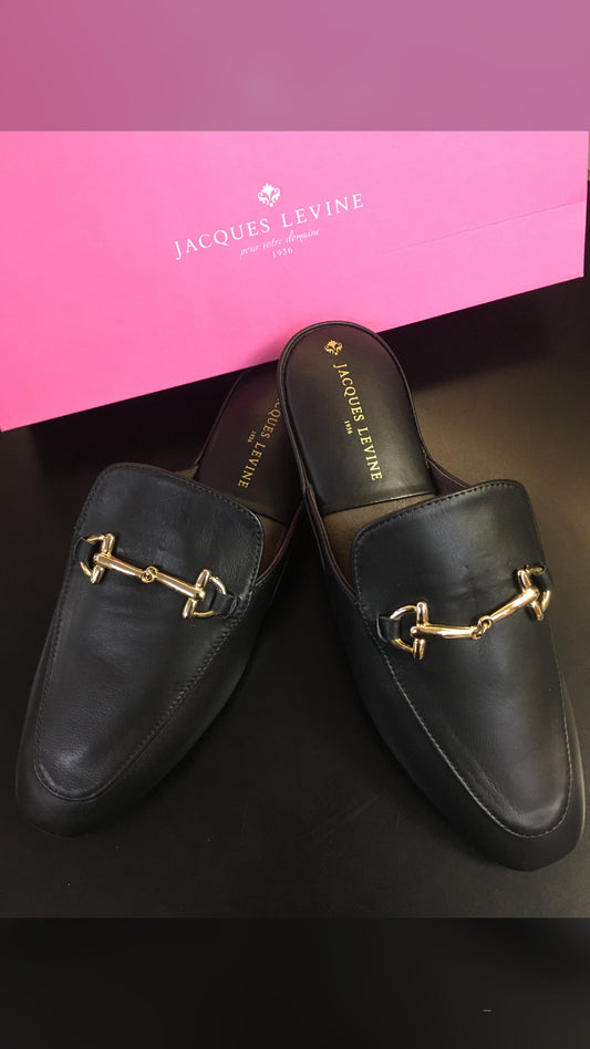 Jacques Levine Slippers "Gucci Inspired" With Gold Buckle