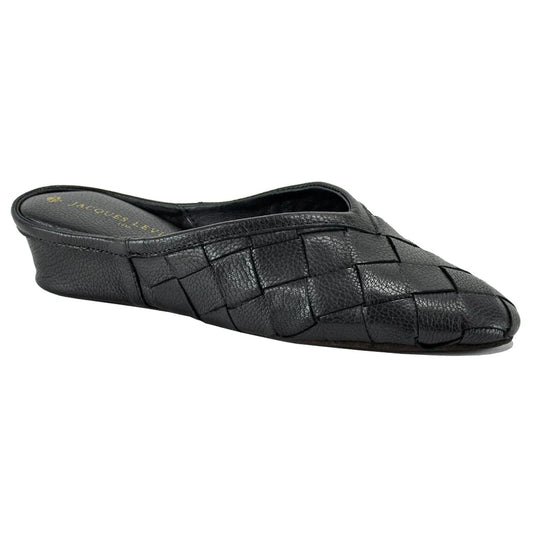 Jacques Levine Slippers Woven Black