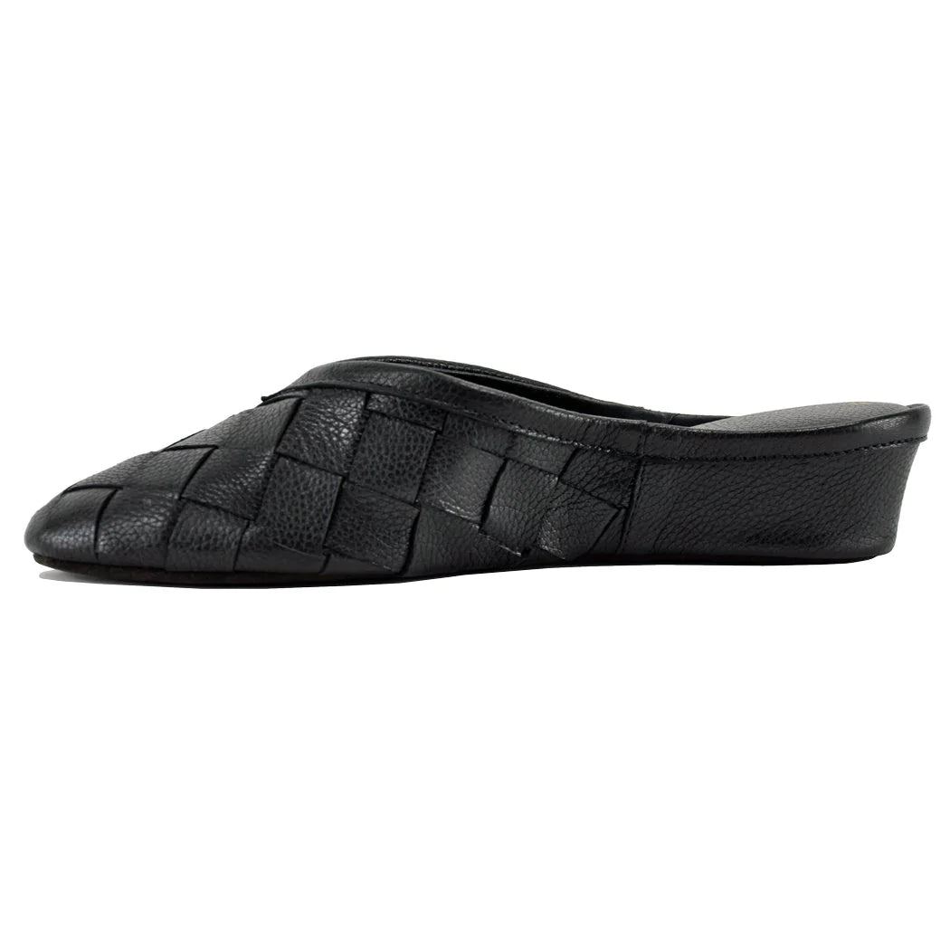 Jacques Levine Slippers 4640 Woven Black