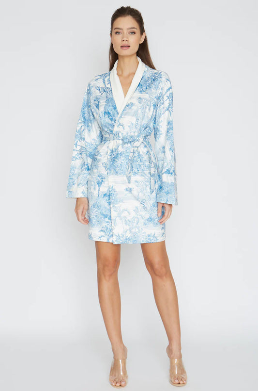 Wrap Up By VP Landscape Blue Short Robe