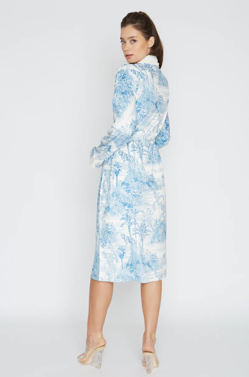 Wrap Up By VP Landscape Blue Long Robe – The Fitting Room